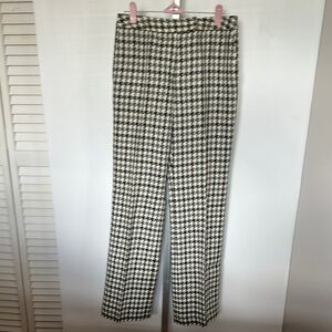 Talbots Black and White Straight Leg Pants with Classic Pattern size 6